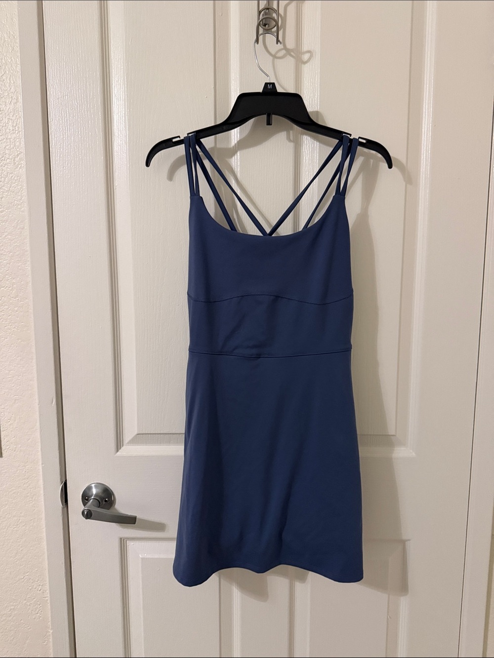 Soho Slate Blue Strappy Mini Dress